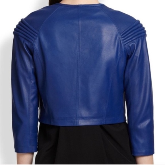 Cut25 Blue Leather Jacket - Picture 2 of 5